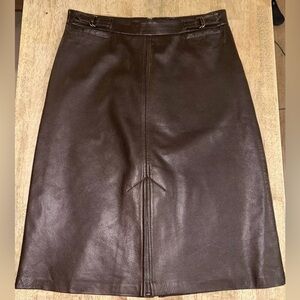 Genuine leather A-line GAP skirt